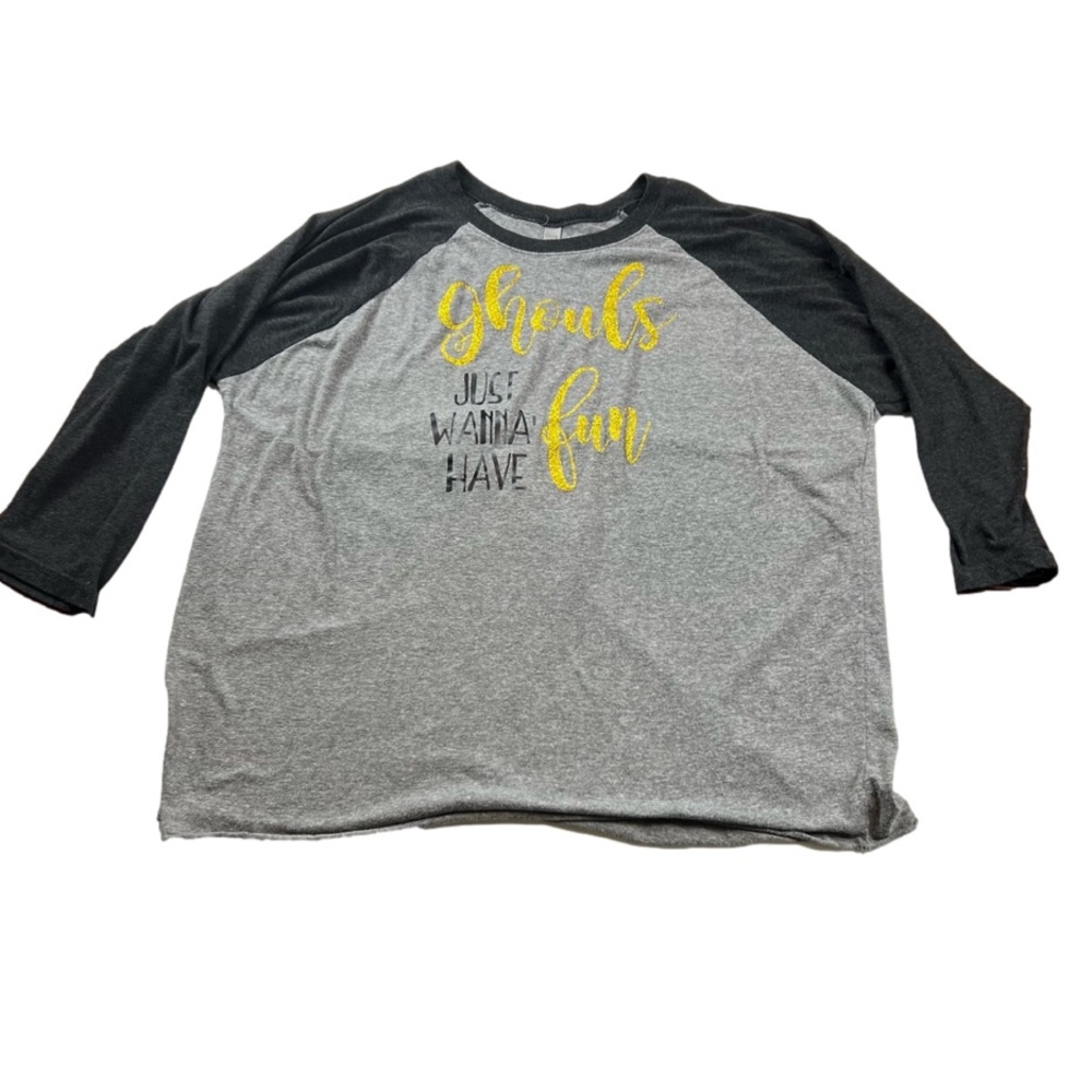 HALLOWEEN 🎃 “Ghouls Just Wanna Have Fun” Raglan Tee, Size 2XL